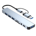 8-in-2 USB-C Hub Docking Station with Audio Jack & SD Card Reader